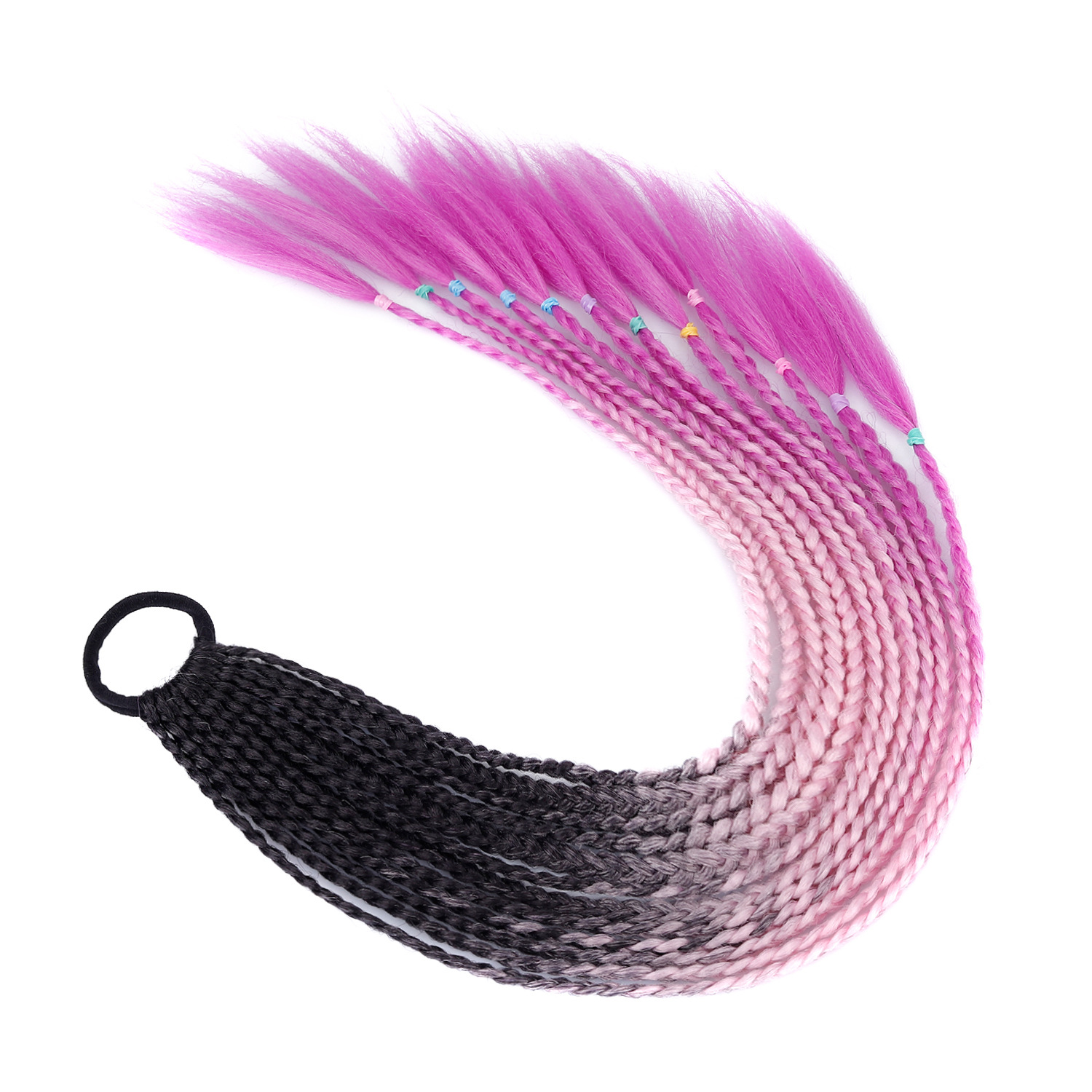 Cola de caballo C3# negro+rosa+morado