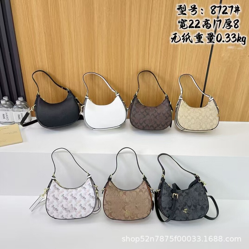 2023 New Trendy Cross-border Foreign Trade Women's Bag Underarm Crescent Bag Retro Old Flower Portable Shoulder Crossbody Bag with LOGO