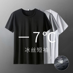 2024夏の氷糸メッシュ半袖男性tシャツカジュアル半袖tシャツシャツトレンド男性tシャツ上着