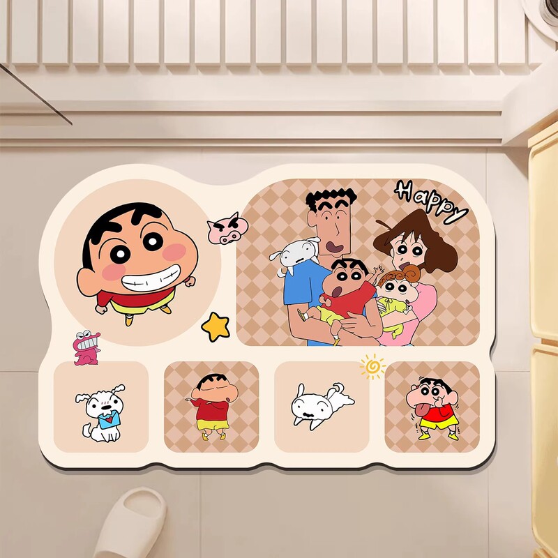 Cartoon Crayon Shin-chan Shaped Diatomite Floor Mat for Home Bathroom, Water-Absorbent, Non-Slip, Dirt-Resistant, Wear-Resistant Door Mat Cartoon Crayon Shin-chan Shaped Diatomite Floor Mat for Home Bathroom, Water-Absorbent, Non-Slip, Dirt-Resistant, Wear-Resistant Door Mat