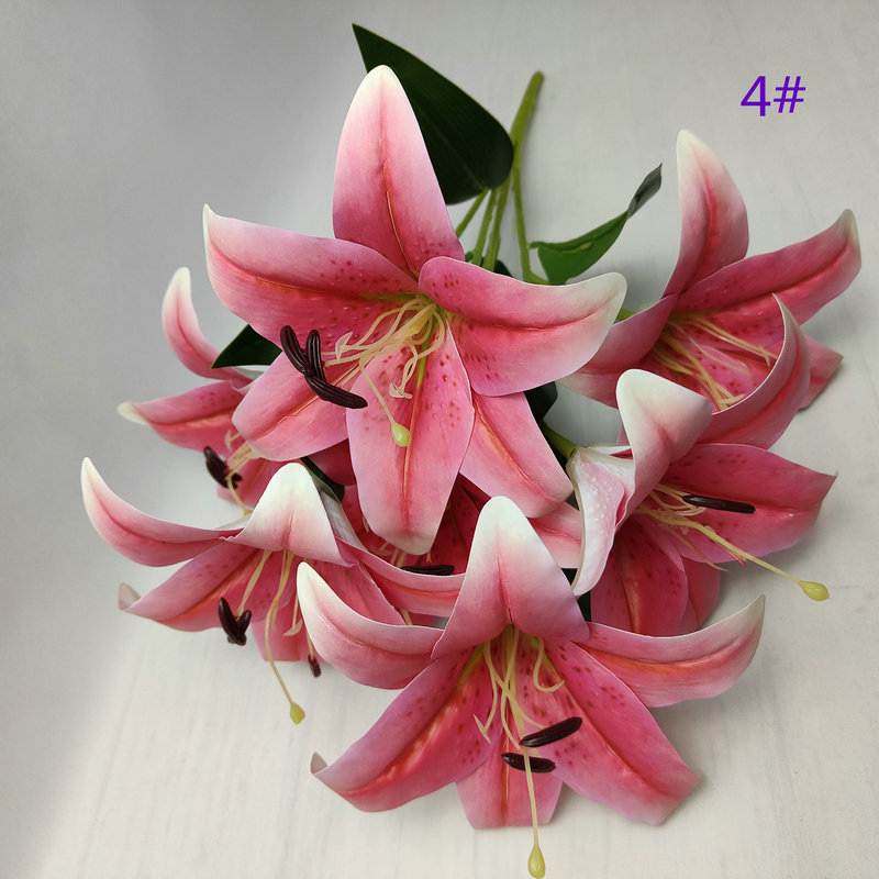 3D, 7 ramos de flores de lirio; decoración para pasillo de boda; pared floral; decoración de interiores; flores artificiales para fotografía; decoración de la habitación nupcial