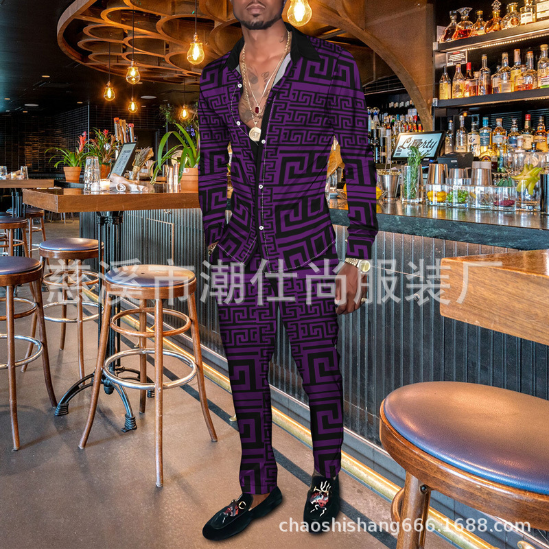 2021 cross-border autumn new personalized men's 3D digital printing adult long sleeve shirt set manufacturers wholesale 2021 cross-border autumn new personalized men's 3D digital printing adult long sleeve shirt set manufacturers wholesale