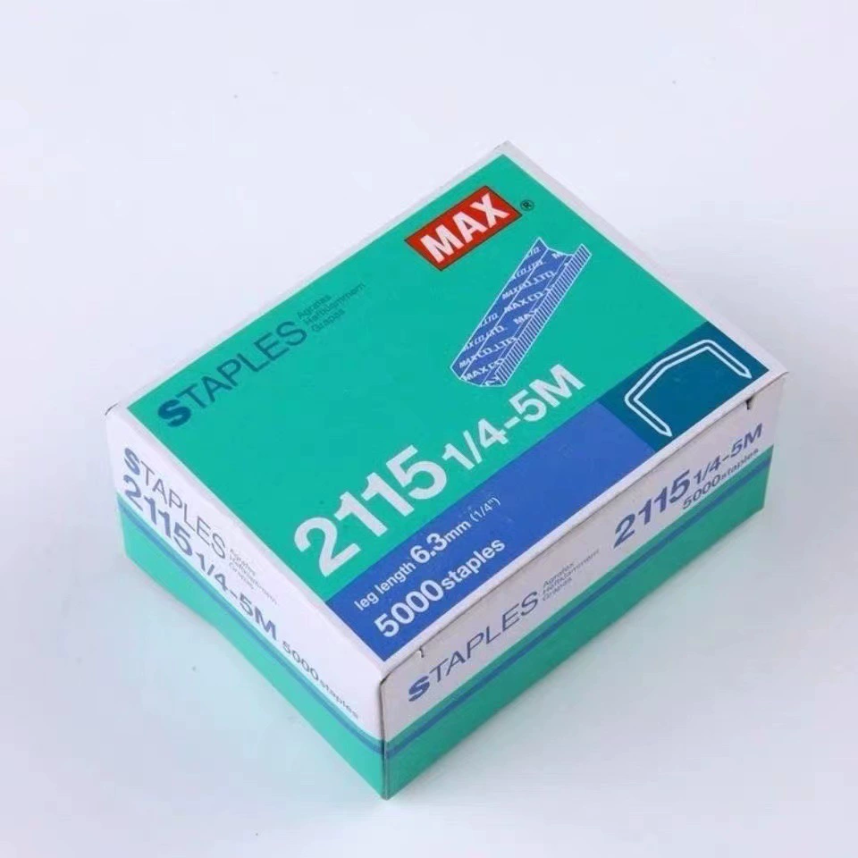 Канцелярские Степлс (MAX) 2115 1/4‑5M, корона арки 10.5 мм, нога 6.3 мм, коробка 5 000