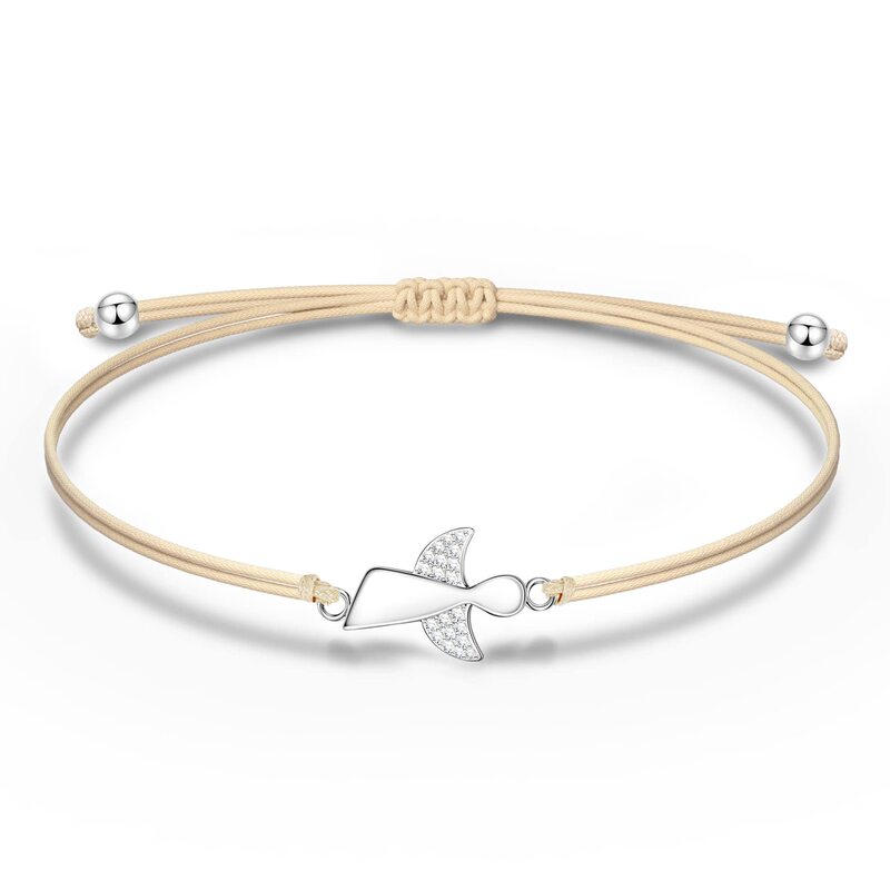 Ladies' Lucky Hand Rope Holiday Gift Friendship Alloy Bracelet Hand Woven Steel Color Diamond Angel Pendant Hand Rope