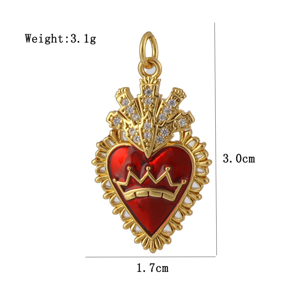 2g Weight Pendant Jewelry Making Type 14*16MM Jewelry Making Size Zircon Inlay Material DIY Jewelry Accessories Classification 1 Piece Quantity Copper Material Halloween Festival Dinosaur, Heart Shape, Bat Pattern Plating, Inlay Design IG Style Style 1 Piece 14*16MM Copper Zircon Dinosaur Heart Shape Bat Pendant 28
