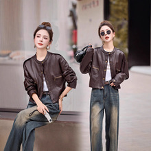 皮衣外套女短款秋冬季2025新款正品牌小个子机车显瘦气质真皮夹克