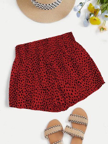 Elegant Summer Women's Fashion Personal Style High-Waisted Slimming Three-Quarter Length Full-Body Printed Shorts Show Long Legs High Elastic