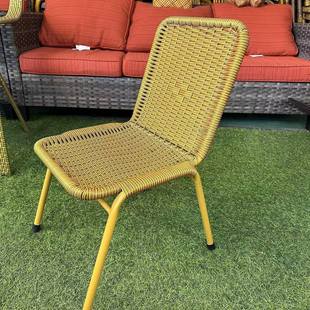 R^Imitation Rattan Woven Backrest Home Leisure Simple Balcony Kidsren Adult Stool Rattan Chair Small Bench Bathing