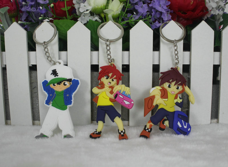 Cartoon Anime BEN10 Keychain Little Boy Double-sided Key Ring Christmas Gift