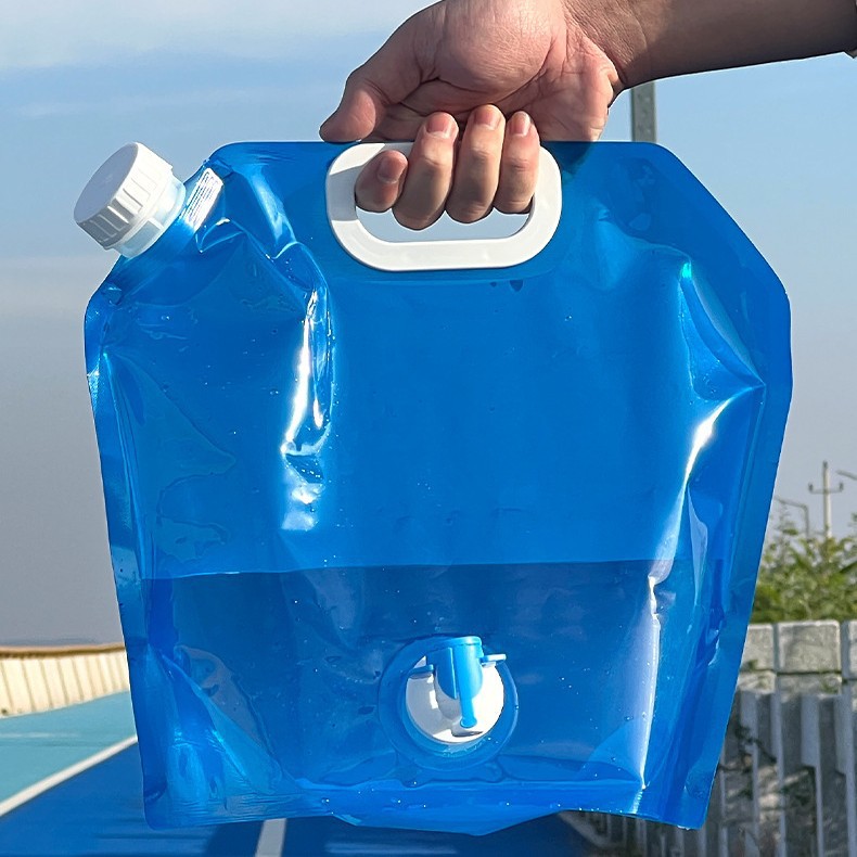 Cross-border Folding Water Bag Outdoor Camping Camping Large Capacity Water Bag with Valve Faucet Portable Soft Water Storage Bag