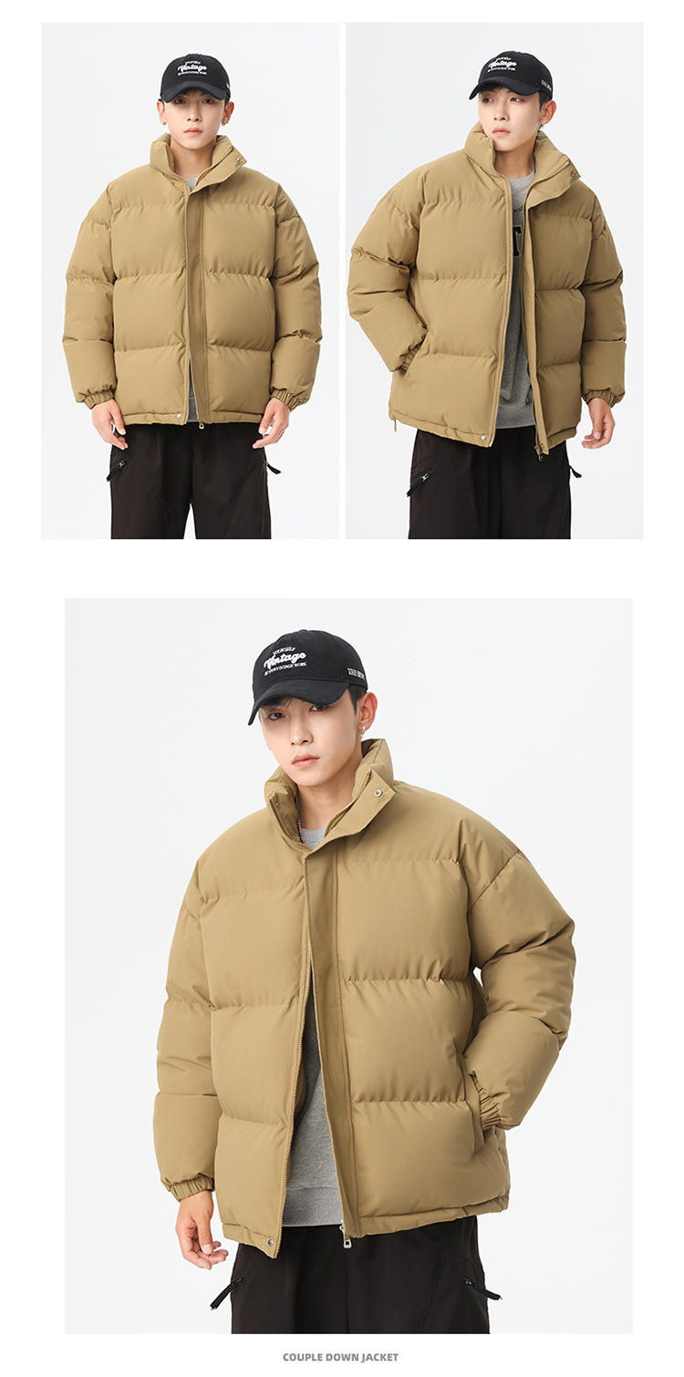 Novità invernale per uomo e donna, giacca in cotone tinta unita, ampia e comoda, da uomo_voghion.com