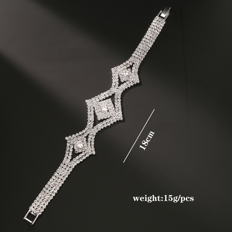 Mode Einfache Volle Diamant Armband display picture 1