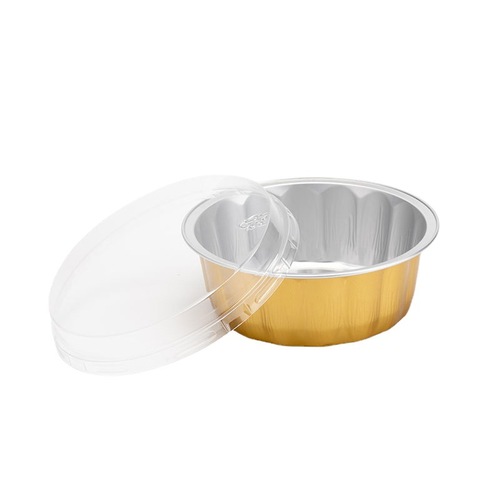 圆形铝箔蛋糕盒 锡纸杯果冻布丁掌心玫瑰包装盒冰激凌烤箱专用