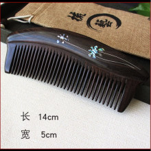 黑檀木梳黑檀银丝彩贝梳子紫光檀插齿梳檀香木礼品礼盒刻字美发梳