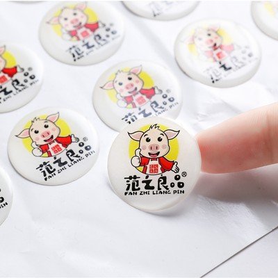 Manufacturer fix Self adhesive Trademark Sticker Crystal Glue printing machining label logo Badge Dripping Sculpture