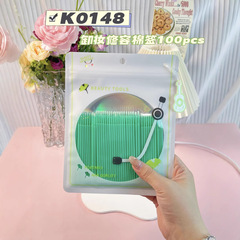 Keqi ナノ綿棒、アイメイク修正、極細アイライナー、メイク落とし綿棒、メイク綿棒、まつげクリーニングスティック