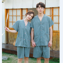 艾灸服前后开扣针灸理疗服纯棉套装按摩足疗服男女情侣刮痧美容大