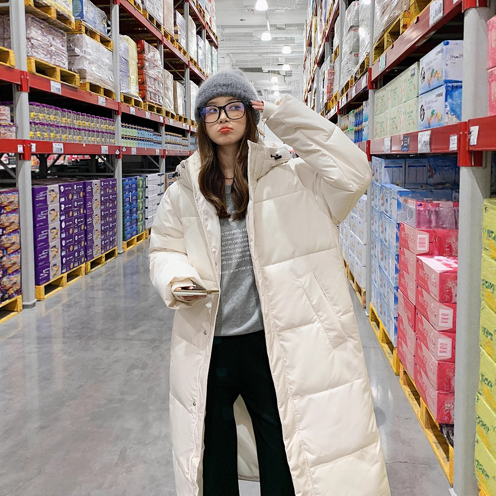 Ropa de algodón para mujeres de rodilla larga 2025 invierno nuevo engrosado chaqueta de algodón de estilo coreano chaqueta de algodón de estudiantes