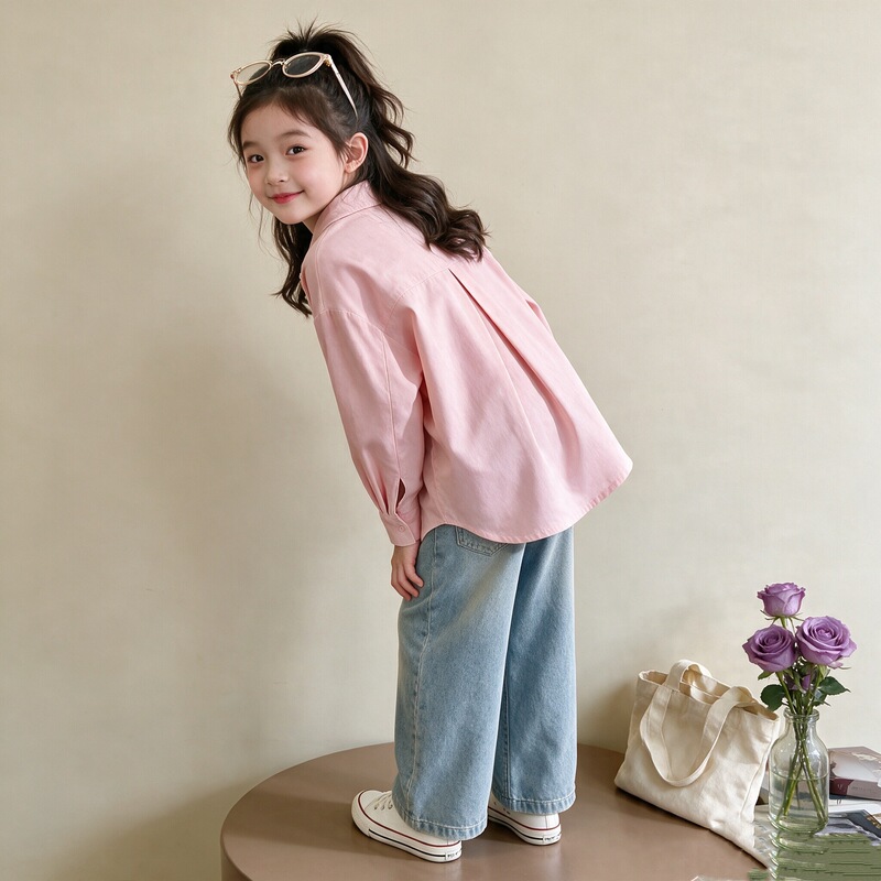 Girls' shirt summer 2026 new children's clothing stylish summer outfit for girls long-sleeve shirt sun protection jacket