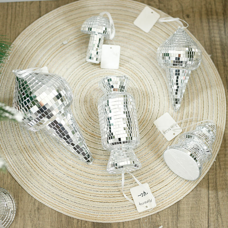 Yazi espejo reflector Moon Pine Candy Party Disposición de plata parche de vidrio decoración colgante al por mayor