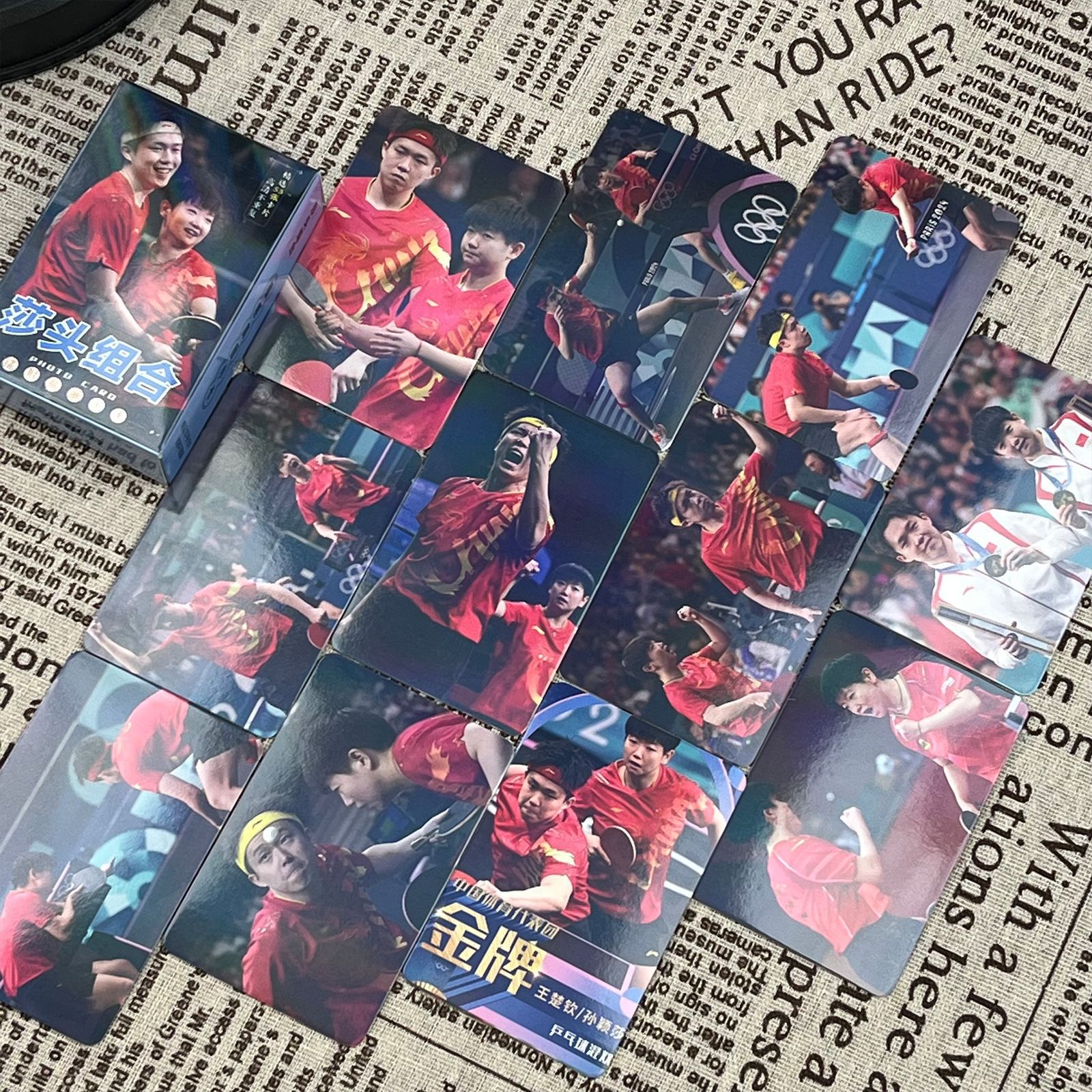 莎頭CP組合鐳射小卡王楚欽孫穎莎周邊同款自印小卡片拍立得明信片