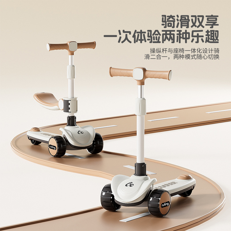 Scooter para niños de 1 - 10 años de edad para niños 3 - en - 1 patina patina patina puede montar scooter flash