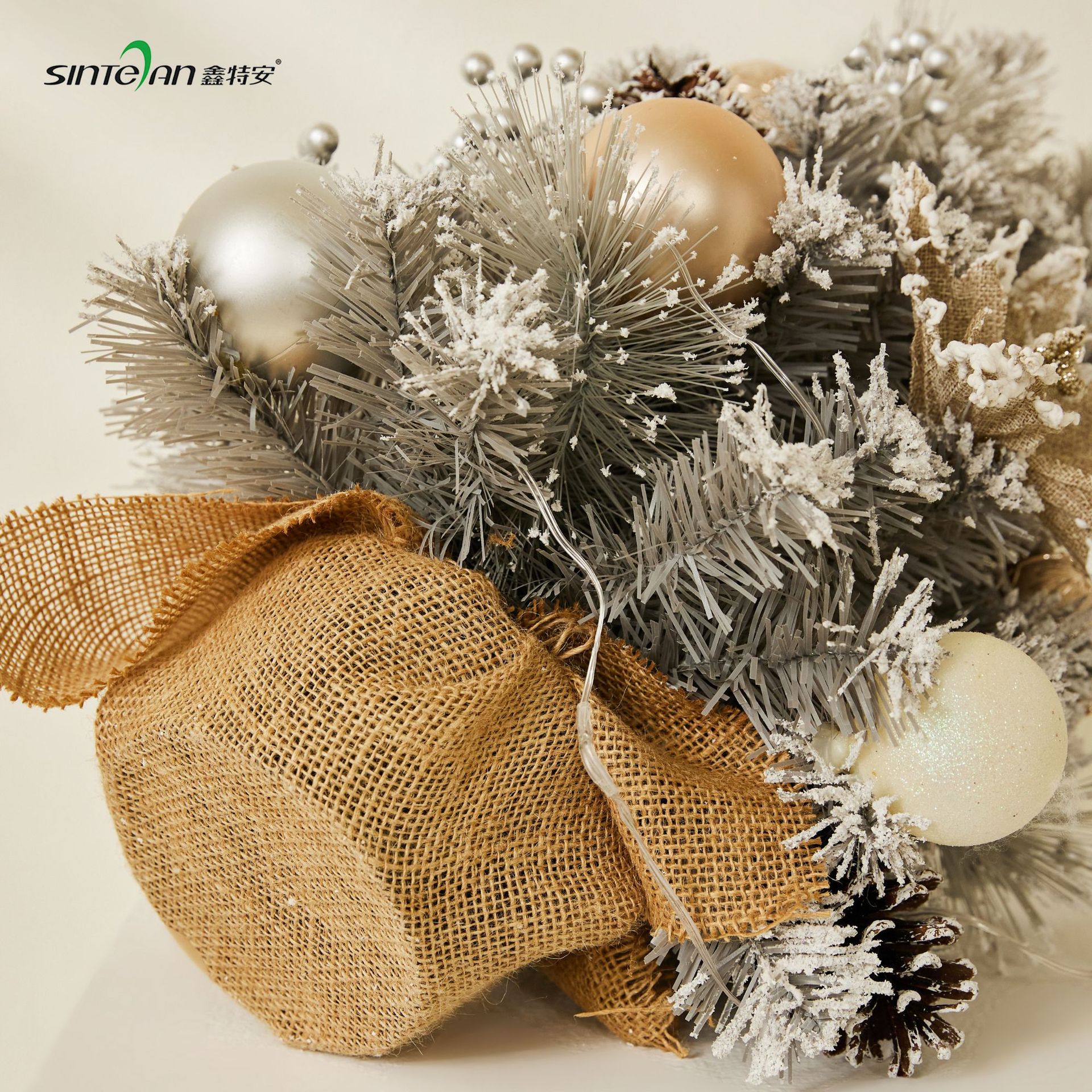 Árbol de Navidad Xintian de estilo nórdico, color gris plateado, para escritorio, 30/45/60 cm, decoración pequeña para escritorio, transfronterizo, Amazon.