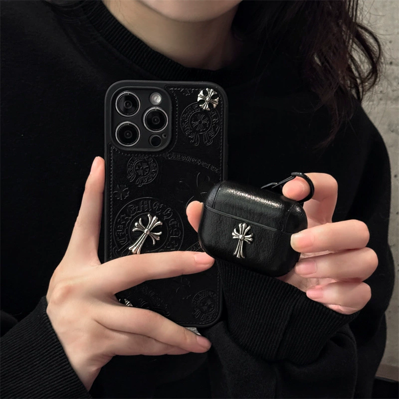 Трендовая фирменная накладка Crow Heart Cross Airpods 4-го поколения защитная крышка pro3 для Apple беспроводной Bluetooth 12 кожаный чехол