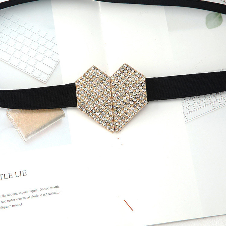 Women'S Gender Inlay Design Women's Thin Waistband 2022 New Heart Diamond Suit Waistband Decoration