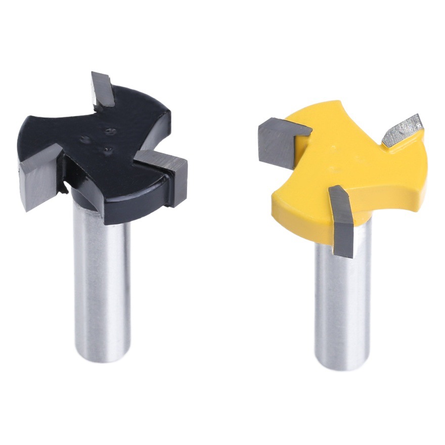 8 mango de tres hojas en forma de T cuchillo ranura cuchillo carpintería herramienta de fresado ranurado cortador de fresado en forma de T Tenon cuchillo