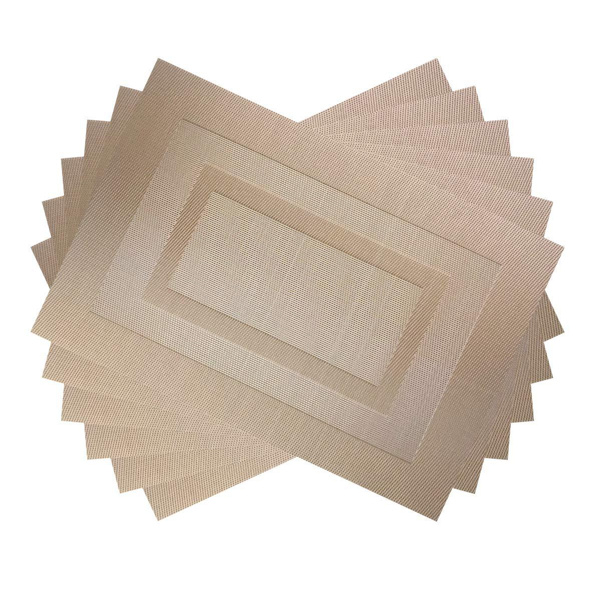 Amazon cojín Teslin PVC doble marco cojín cojín de tazas impermeable a prueba de aceite fácil de limpiar cojín de platos restaurante al por mayor