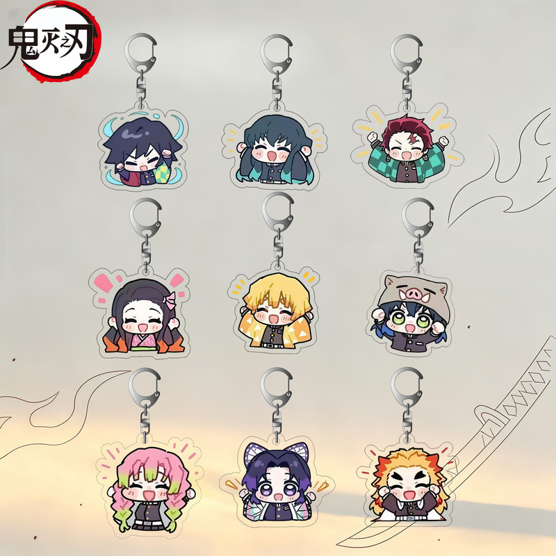 Demon Slayer: Kimetsu No Yaiba Merchandise Keychain Cartoon Anime Butterfly Shinobu Kanao Accessories for Student Backpacks