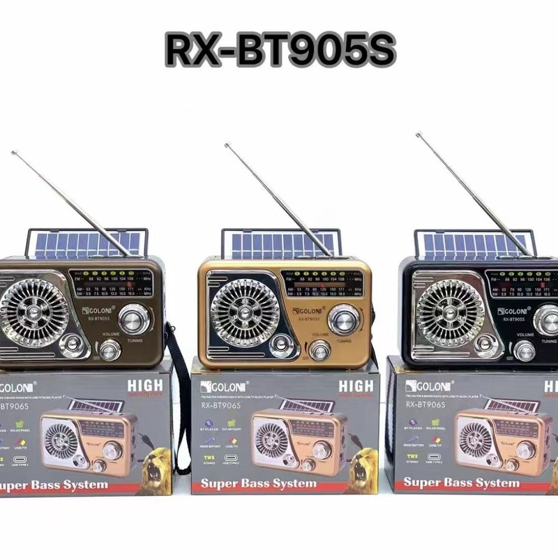 RX-BT905Sレトロbluetoothスピーカー太陽エネルギーfm/am/sw3バンド多機能ラジオカード音響|undefined