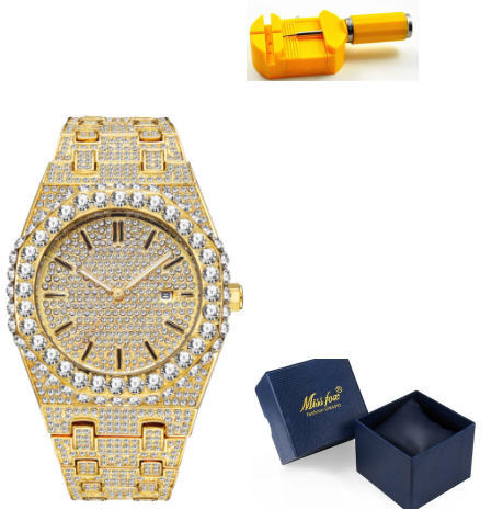 MISSFOX 腕時計ドロップシッピング mantianxing ダイヤモンドメンズクォーツ時計ファッションフルダイヤモンド腕時計メーカー