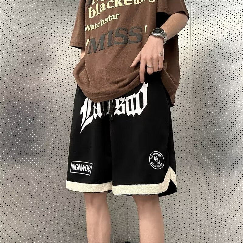 Summer Trendy Brand Casual Shorts Men's American Style Drawstring Retro Loose All-match Pants High Street Pants Basketball Pants