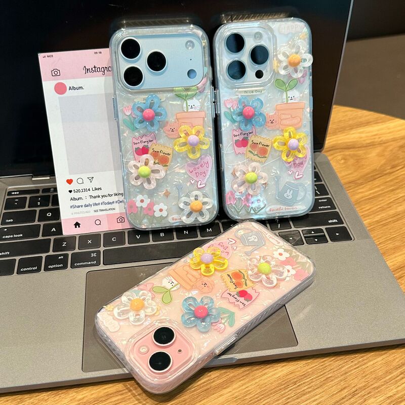 Flowerpot Bunny Case for Apple 17 Pro Max, Personalized 16, Brand New 15 Phone Case, iPhone 13 Large Hole 11 Creative