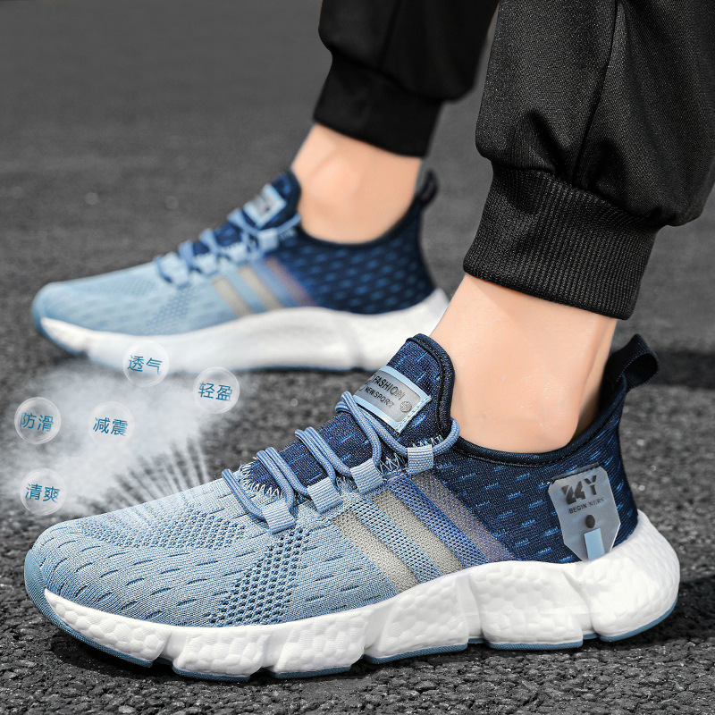 2023 Live Streaming palomitas de maíz inferior ligero deportes correr casual zapatos al aire libre zapatos de los hombres volando tejido Coco zapatos al por mayor