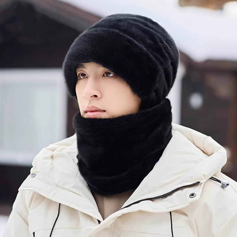 2024 Men's Winter Warm Pullover Hat Warmer Cycling Ear Protection Windproof Fleece Thickened Face Mask Neck Scarf_voghion.com