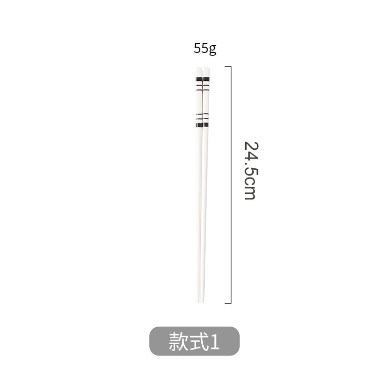 陶瓷筷子家用高档套装高颜值餐具耐高温赫本风防霉抗菌分食瓷餐筷|undefined