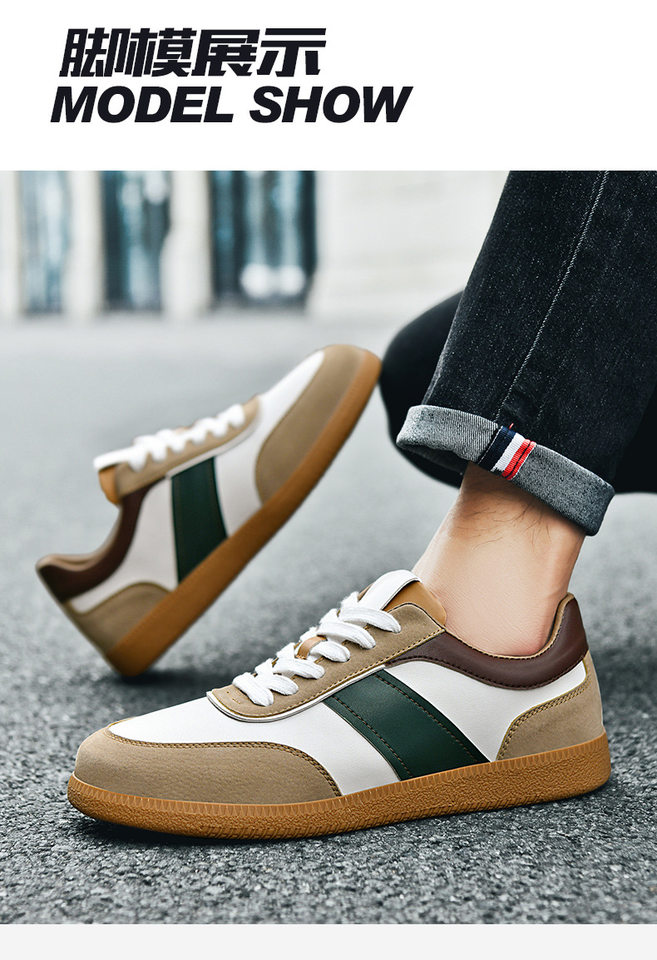 Giày sneaker nam cổ thấp đế bằng thoáng khí kiểu mới — 9157 màu đen, 9157 trắng xanh lá chi tiết 12