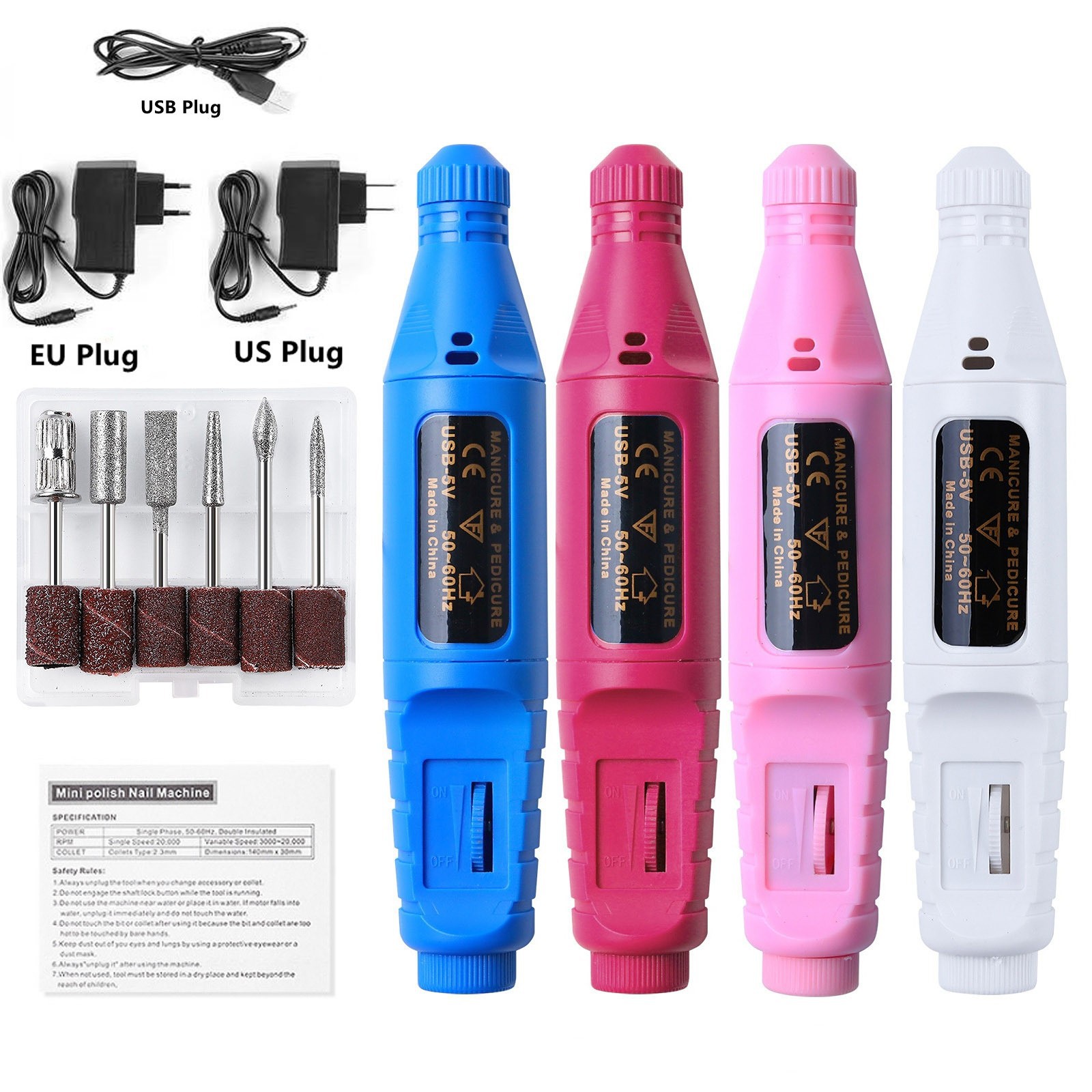 Versión actualizada de pulidor de uñas tipo lápiz portátil de pulido de uñas pulidor de uñas herramientas de manicuras Nailsander