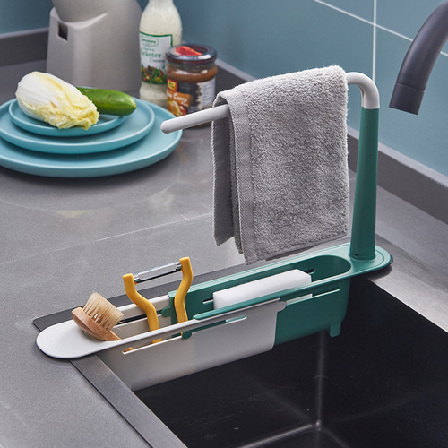 Self-designed retractable sink drain rack kitchen sink drain basket dishwashing rag storage rack