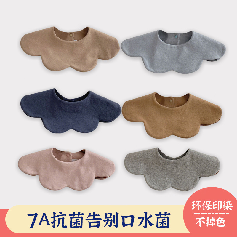 Saliva Towel Type a Bib Pure Cotton Ins Baby Girl Summer Quick-Drying Newborn Eating Petals Double-Sided Spring and Summer K-Style