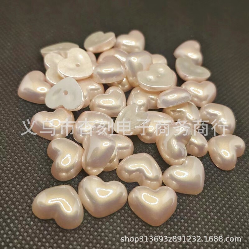 Half-Face Imitation Shell Pink Heart Plastic Imitation Pearl Peach Heart High-End Shoes and Clothing Accessories Jewelry Accessories Source Manufacturer Trend