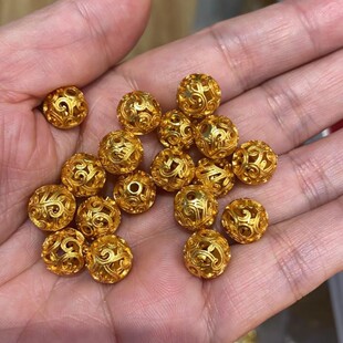 18k��ɫ10mm����U���� �D�\�Pβ�鴮�龎�K����diy�������