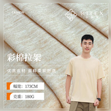 现货 40s彩棉拉架面料 人棉涤氨纶弹力汗布 春夏打底衫t恤面料