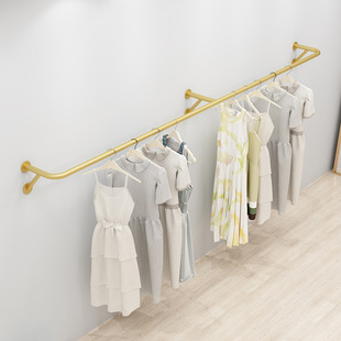 Clothing Store Gold Women's Underwear Shelf Children's Clothing Display Rack Display Rod Wall-Mounted Side-Mounted Wall-Mounted Clothes Hanger
