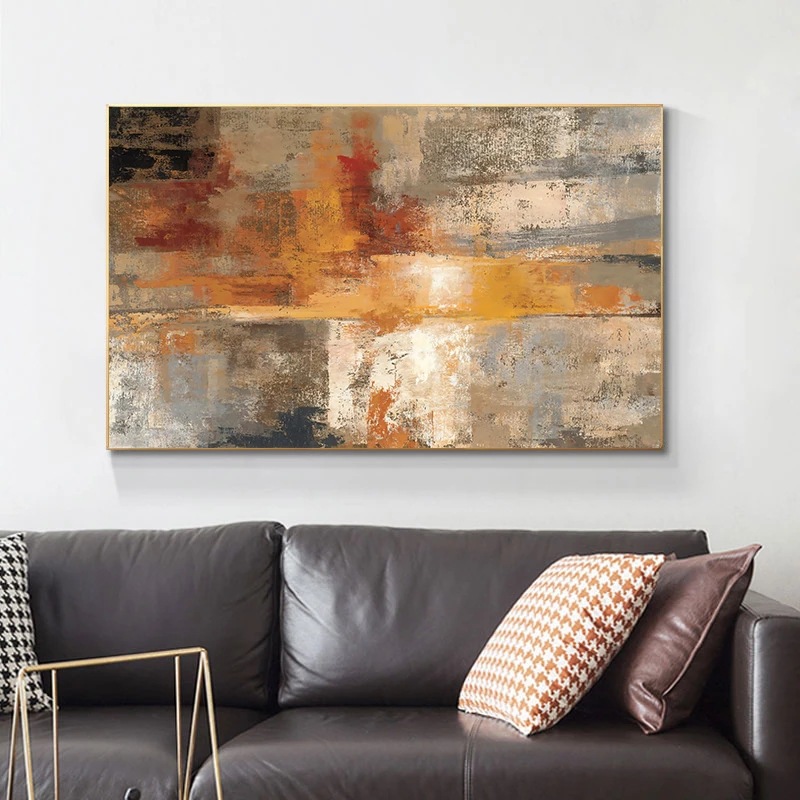 Arte moderno abstracto color amarillo lienzo mural póster de arte de la pared dormitorio sala de estar decoración moderna