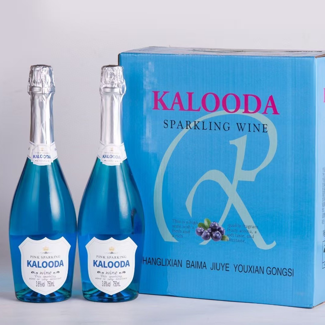 起泡酒卡鲁达配制酒蓝莓味6瓶*750毫升3.8度夜场光瓶便宜起泡酒