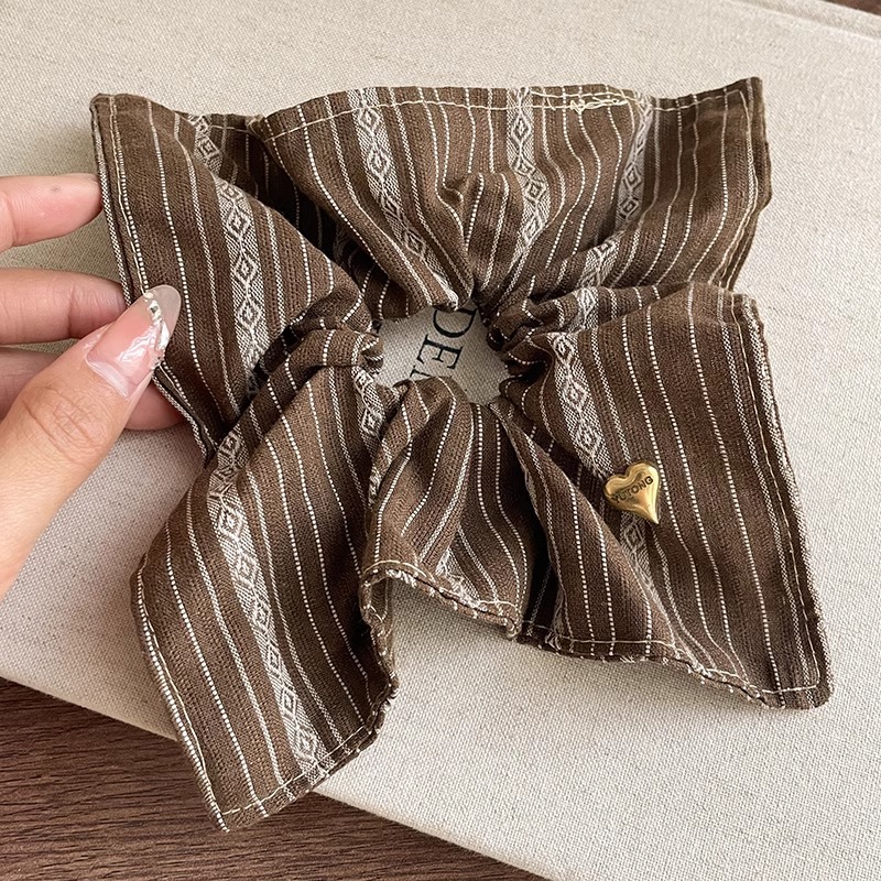 Grey arco cuadrado anillo de cabello de intestino grueso mujer cola de caballo baja correa de cabello de alta elasticidad cuerda de cabeza duradera